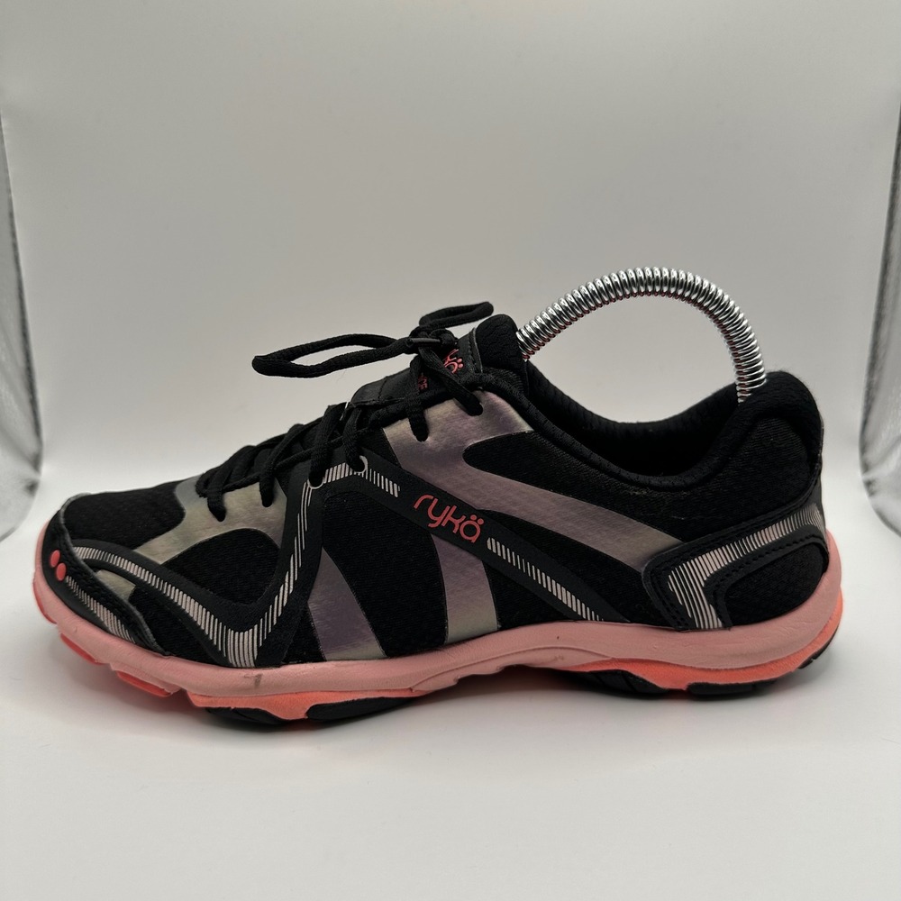 Ryka Influence Training Shoes Women 7.5M Black Pink Good N-Gage Cross Trainers
